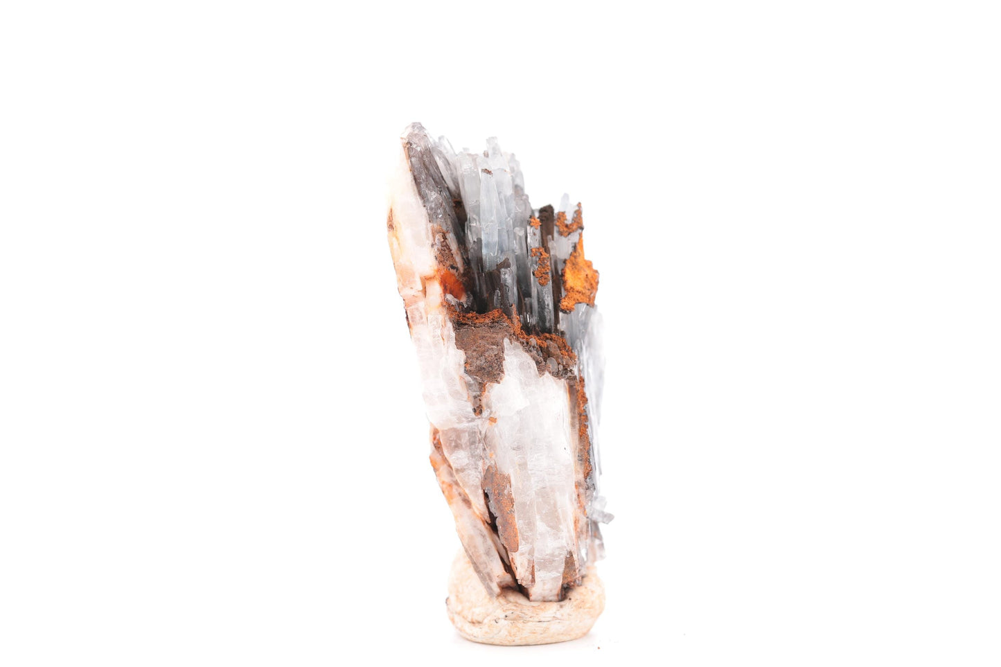 Baryte bleue sur Goéthite – Mine de Sidi Lhcen, Nador, Maroc, 60 g