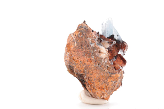 Baryte bleue sur Goéthite – Mine de Sidi Lhcen, Nador, Maroc, 74 g