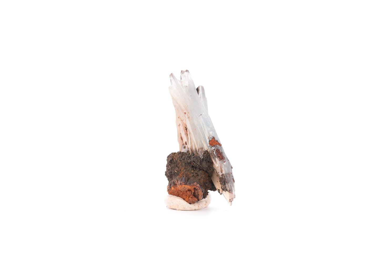 Baryte bleue sur Goéthite – Mine de Sidi Lhcen, Nador, Maroc, 11 g