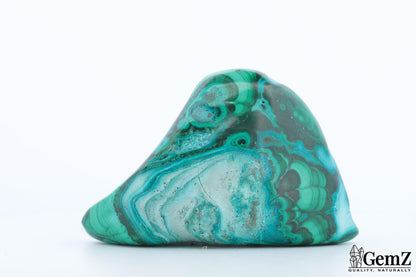 Chrysocolle-Malachite Polie, 158g, Motifs Tourbillonnants Naturels