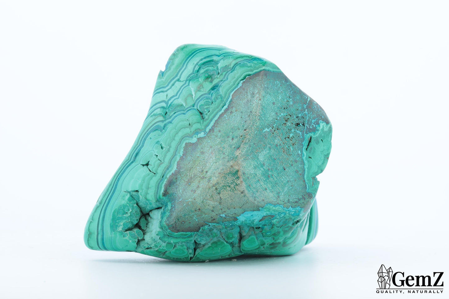 Chrysocolle-Malachite Triangulaire, 218g, Vagues Naturelles Sublimes