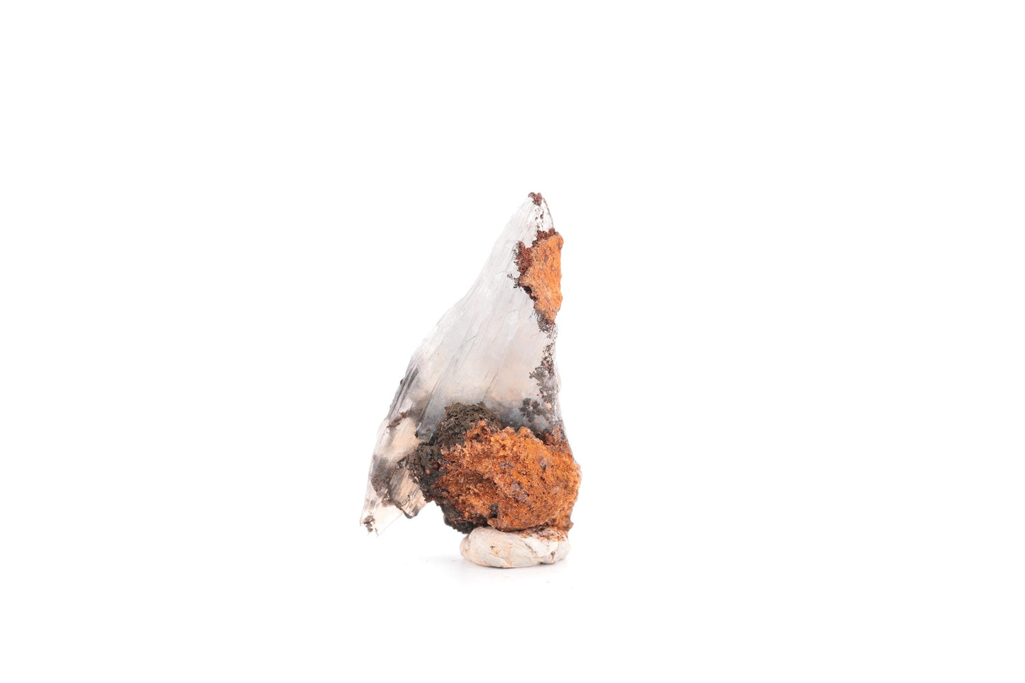 Baryte bleue sur Goéthite – Mine de Sidi Lhcen, Nador, Maroc, 11 g
