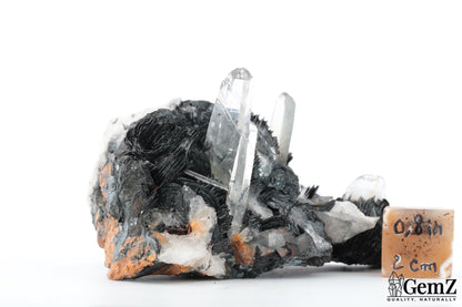 Cristaux de roche sur Hématite lamellaire (Spécularite) – Mine de Florence, Egremont, Royaume-Uni