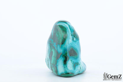 Chrysocolle-Malachite Polie, 158g, Motifs Tourbillonnants Naturels