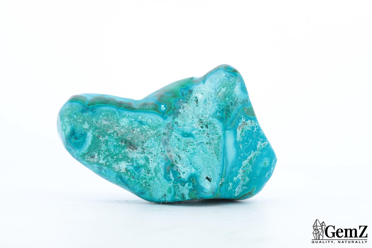Chrysocolle-malachite polie, cercles turquoise – Congo RDC – 55 g