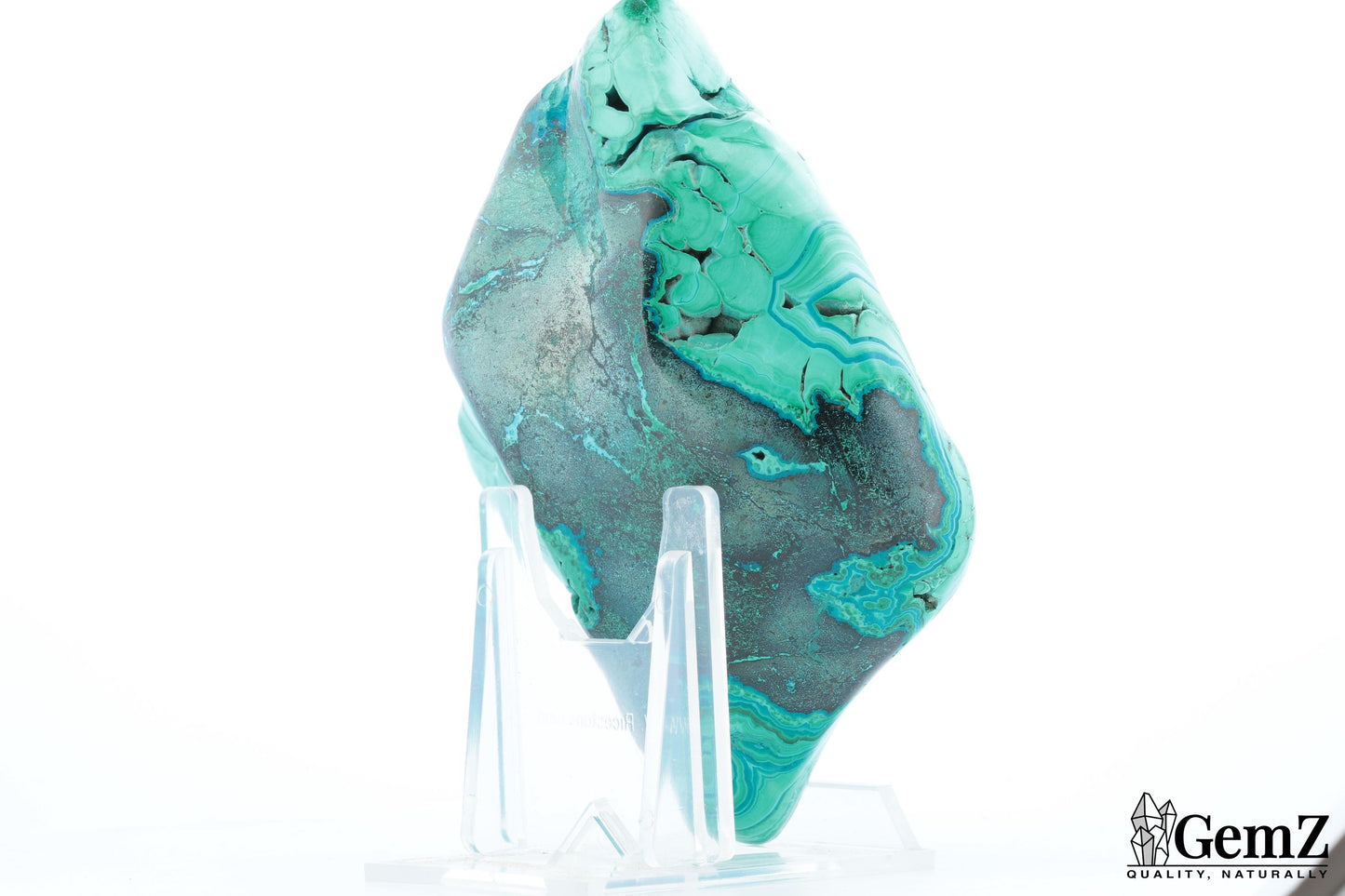 Chrysocolle-Malachite 425g, Chef-d’œuvre Naturel Exceptionnel