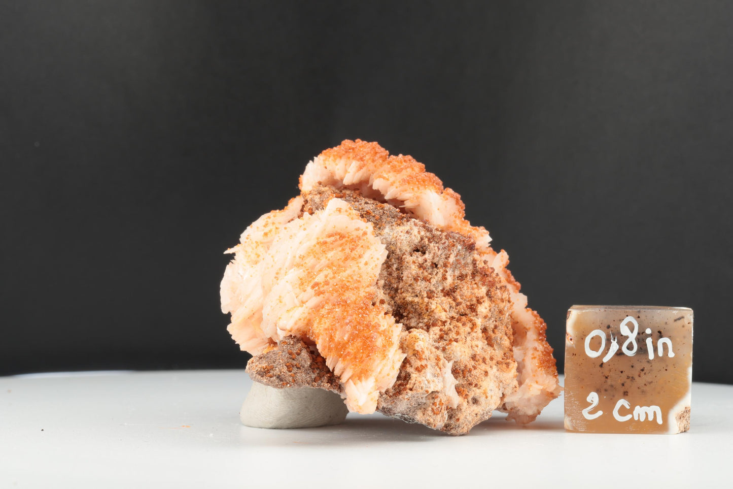 Vanadinite Sur Baryte – Mibladen, Maroc