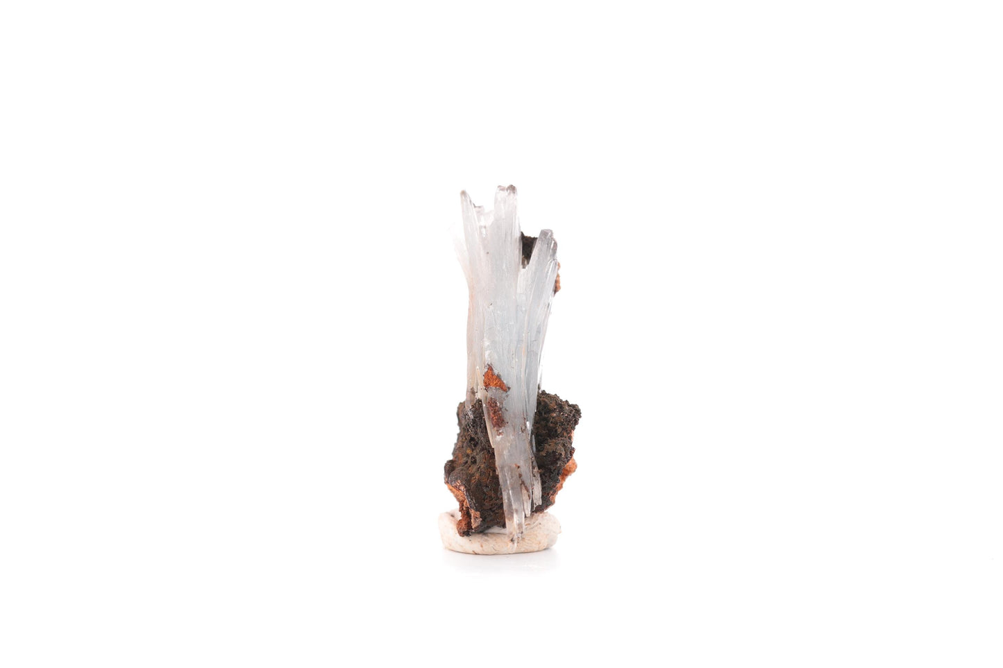 Baryte bleue sur Goéthite – Mine de Sidi Lhcen, Nador, Maroc, 11 g