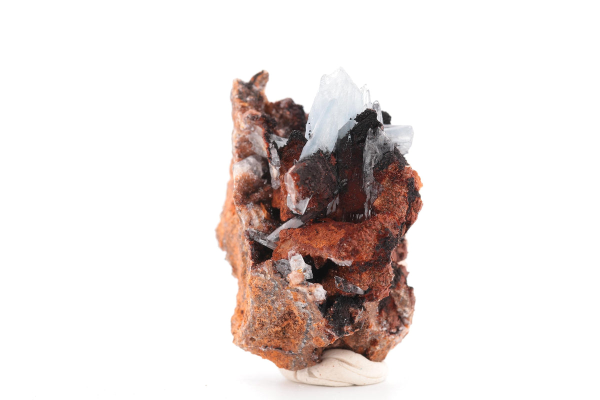 Baryte bleue sur goethite – Sidi Lhcen, Nador, Maroc – 74 g