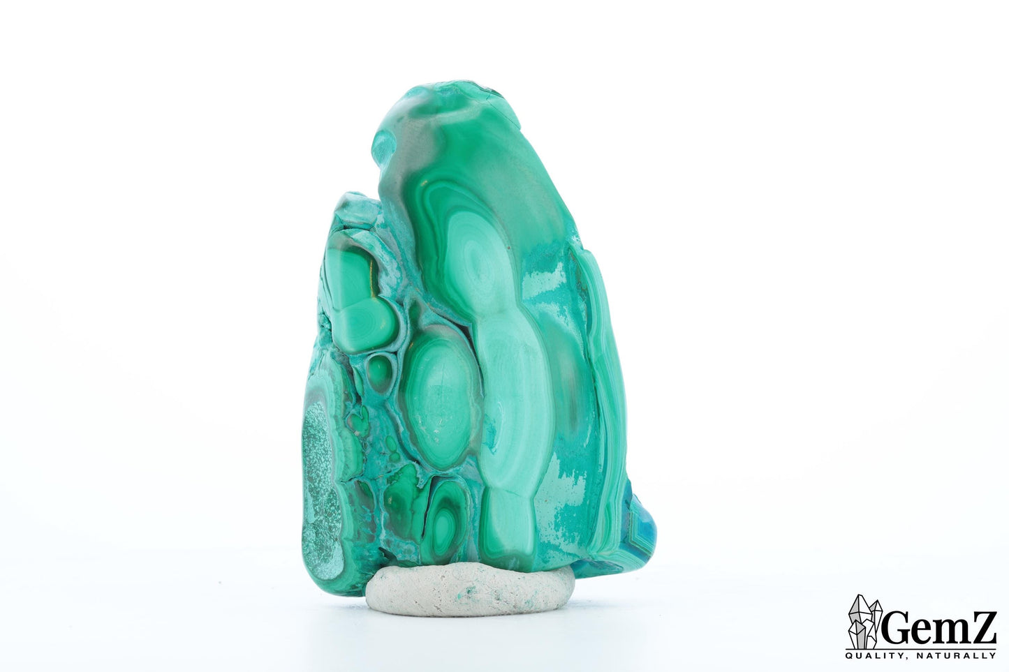 Chrysocolle-Malachite Sculpturale, 132g, Ondes de Vert et de Turquoise