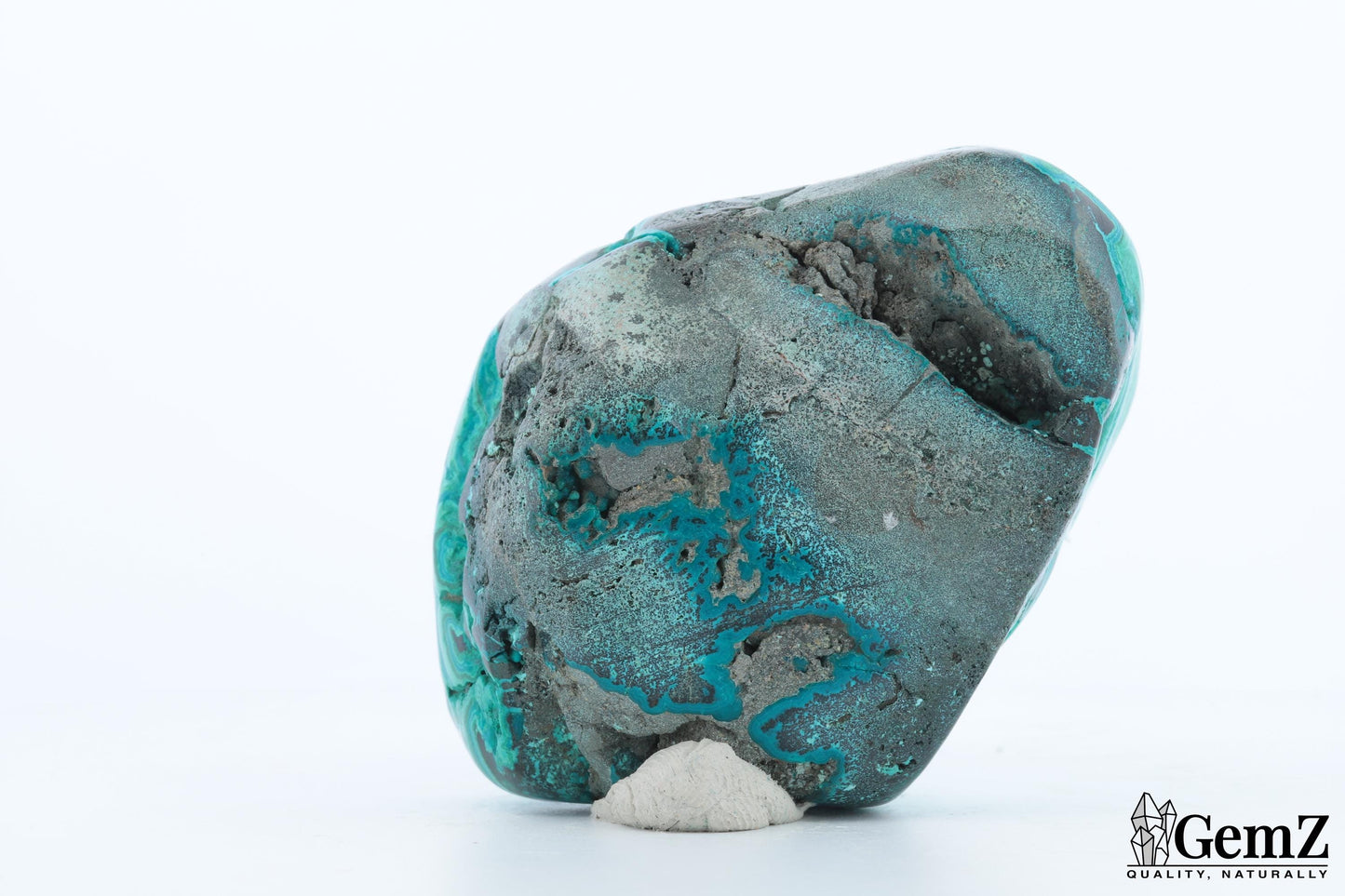Chrysocolle-Malachite Brute, 116g, Motifs Fossilisés et Couleurs Vibrantes
