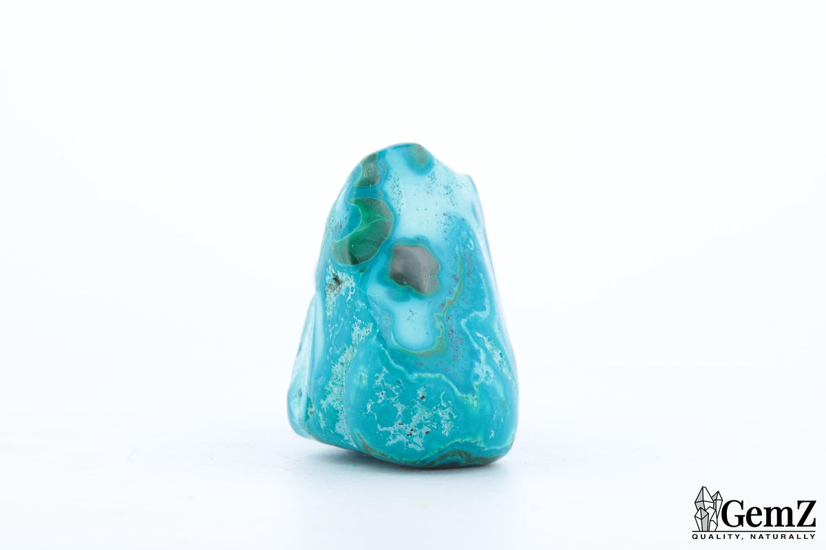 Chrysocolle-malachite polie, cercles turquoise – Congo RDC – 55 g