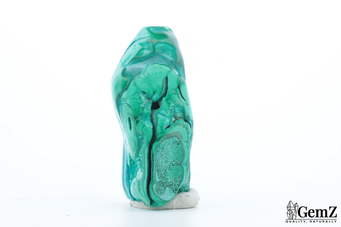 Chrysocolle-Malachite Sculpturale, 132g, Ondes de Vert et de Turquoise