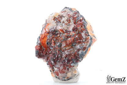 Cristal de roche & Quartz hématoïde, 134g, Maroc