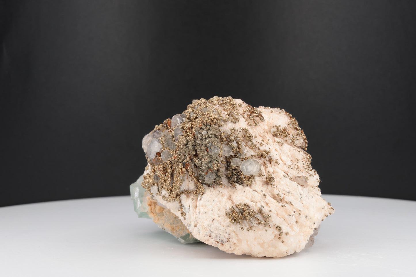 Fluorine naturelle en barytine avec pyrite – Pièce unique du Maroc