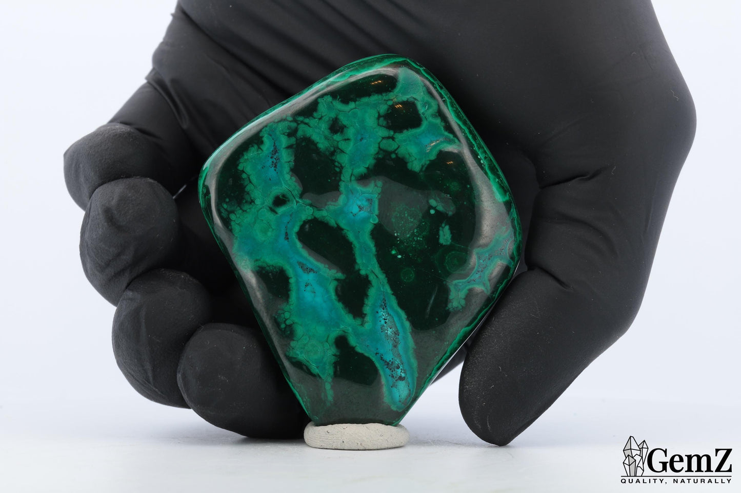 Chrysocolle-Malachite 119g, Éclat Vert Intense et Forme Unique