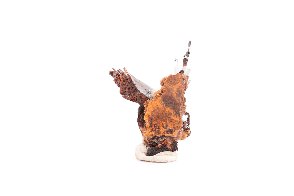 Baryte bleue sur goethite – Sidi Lhcen, Nador, Maroc – 14,7 g
