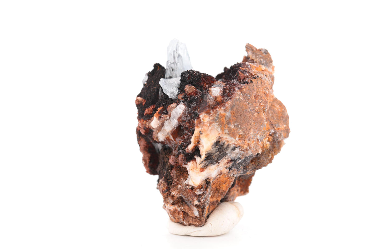 Baryte bleue sur goethite – Sidi Lhcen, Nador, Maroc – 74 g