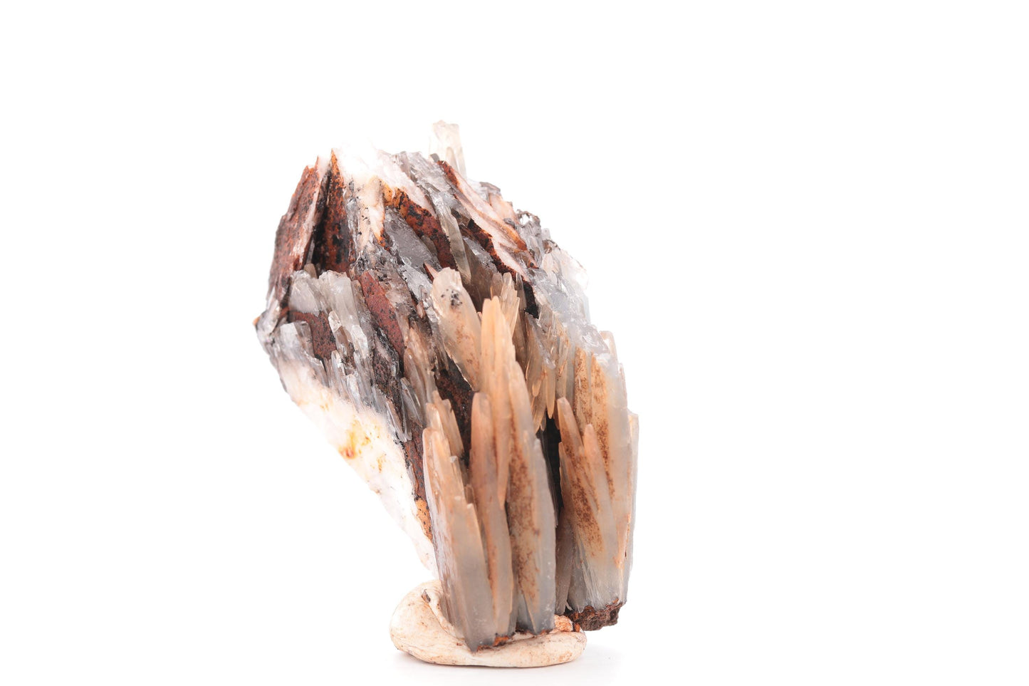 Baryte bleue sur Goéthite – Mine de Sidi Lhcen, Nador, Maroc, 91 g