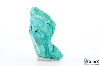 Chrysocolle-Malachite Élégante, 170g, Teintes Vives et Motifs Naturels