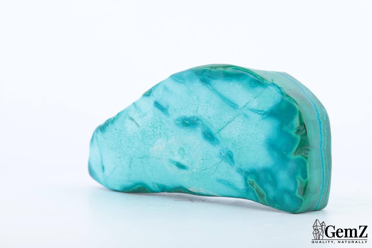 Chrysocolle-Malachite Polie, 109g, Motifs Hypnotiques et Teintes Vives