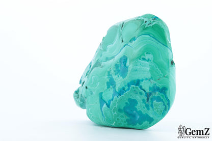 Chrysocolle-Malachite Exceptionnelle, 214g, Motifs Végétaux Uniques