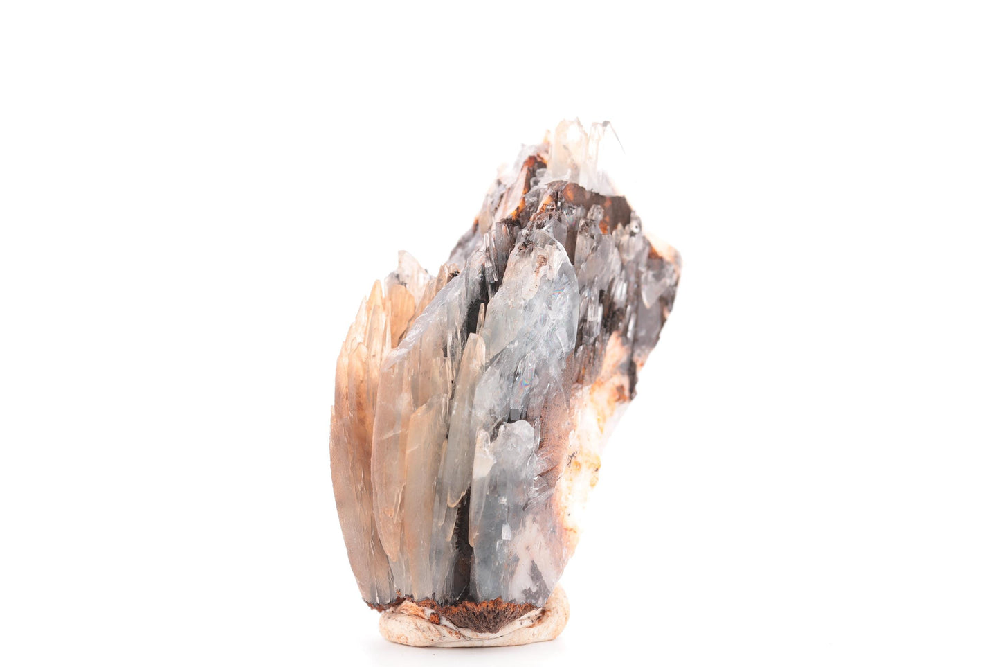 Baryte bleue sur Goéthite – Mine de Sidi Lhcen, Nador, Maroc, 91 g