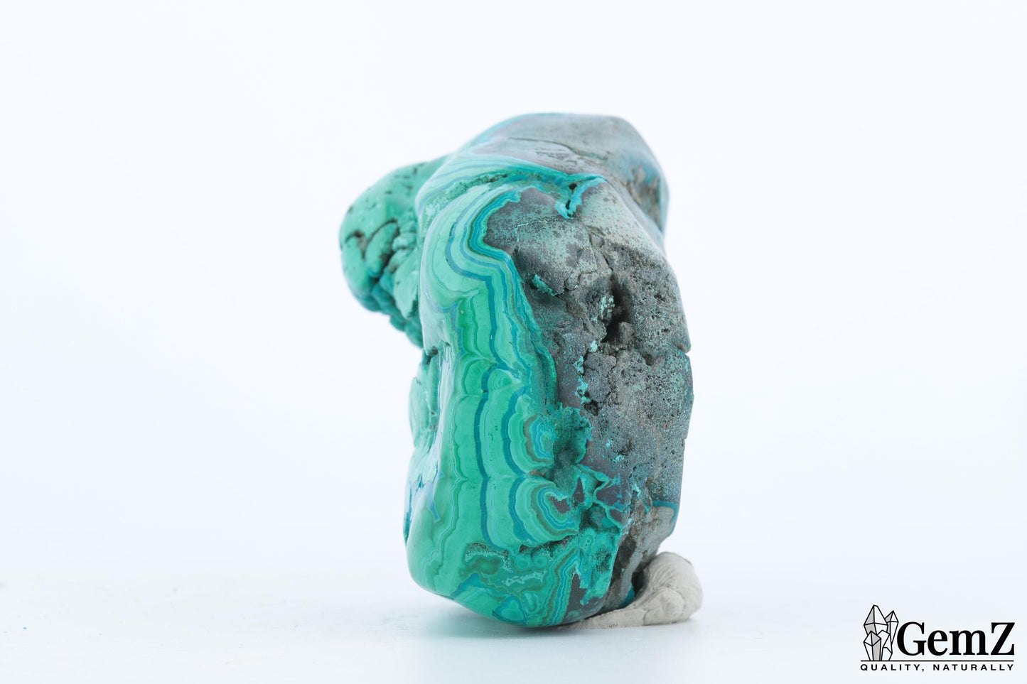 Chrysocolle-Malachite Brute, 116g, Motifs Fossilisés et Couleurs Vibrantes