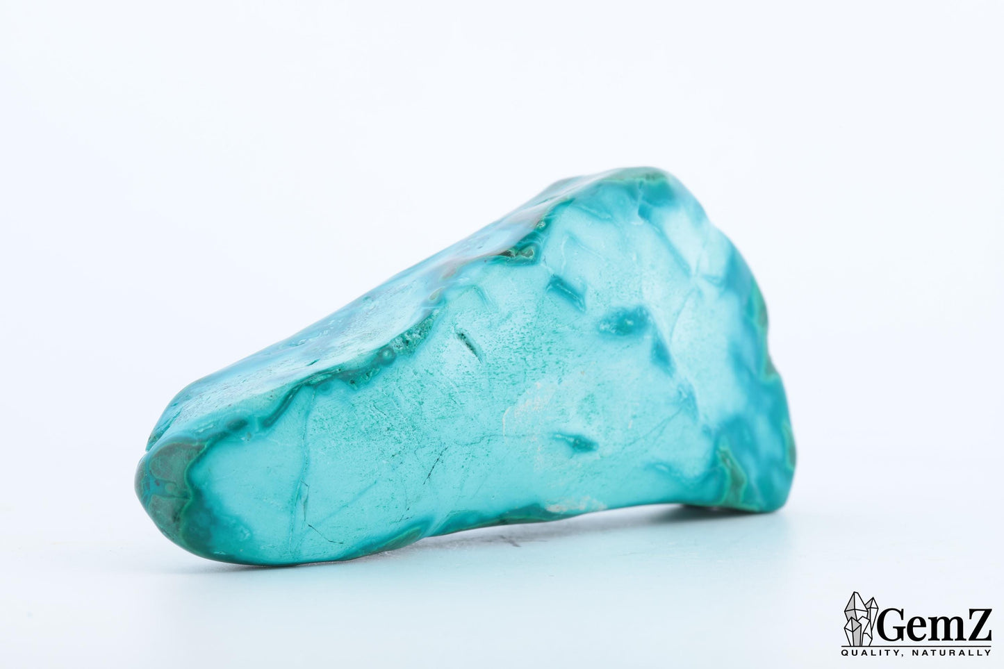 Chrysocolle-Malachite Polie, 109g, Motifs Hypnotiques et Teintes Vives