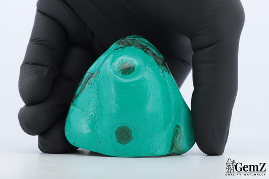 Chrysocolle-Malachite 152g, Éclat Intense et Motifs Hypnotiques