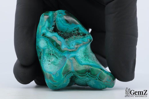 Chrysocolle-malachite polie, cavité naturelle – Congo RDC – 86 g