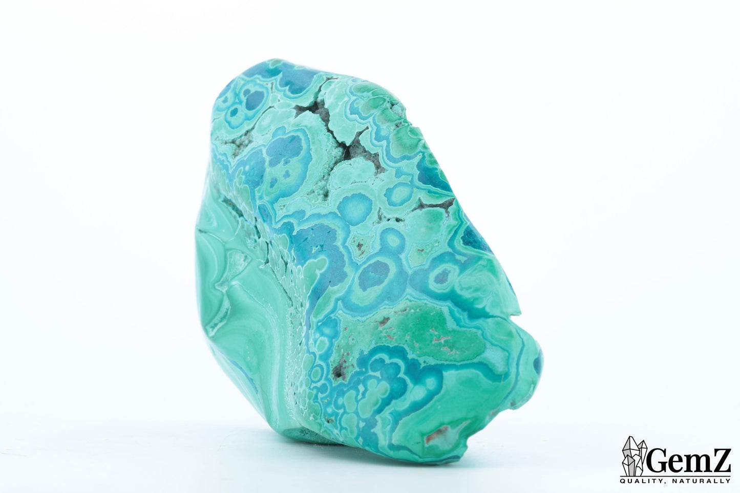 Chrysocolle-Malachite Exceptionnelle, 214g, Motifs Végétaux Uniques