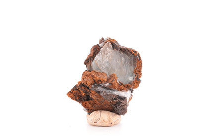 Baryte bleue sur Goéthite – Mine de Sidi Lhcen, Nador, Maroc, 43 g