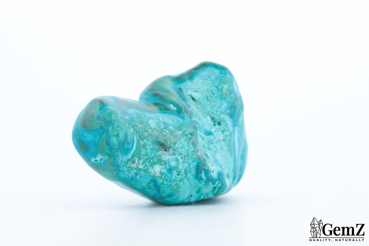 Chrysocolle-malachite polie, cercles turquoise – Congo RDC – 55 g