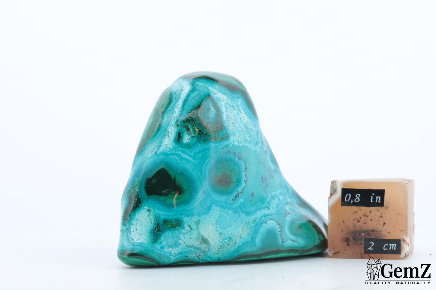 Chrysocolle-Malachite Polie, 158g, Motifs Tourbillonnants Naturels