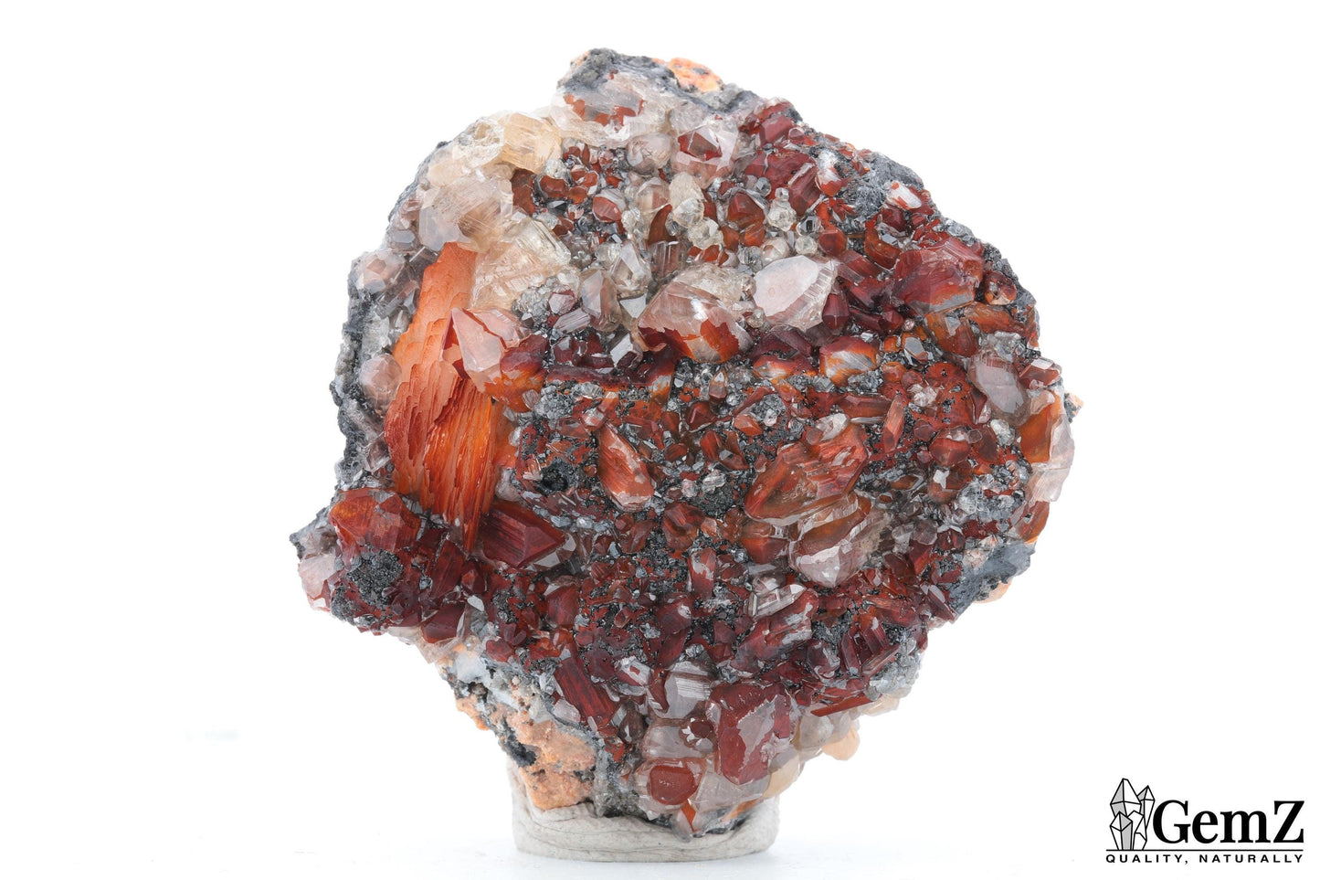 Cristal de roche & Quartz hématoïde, 134g, Maroc