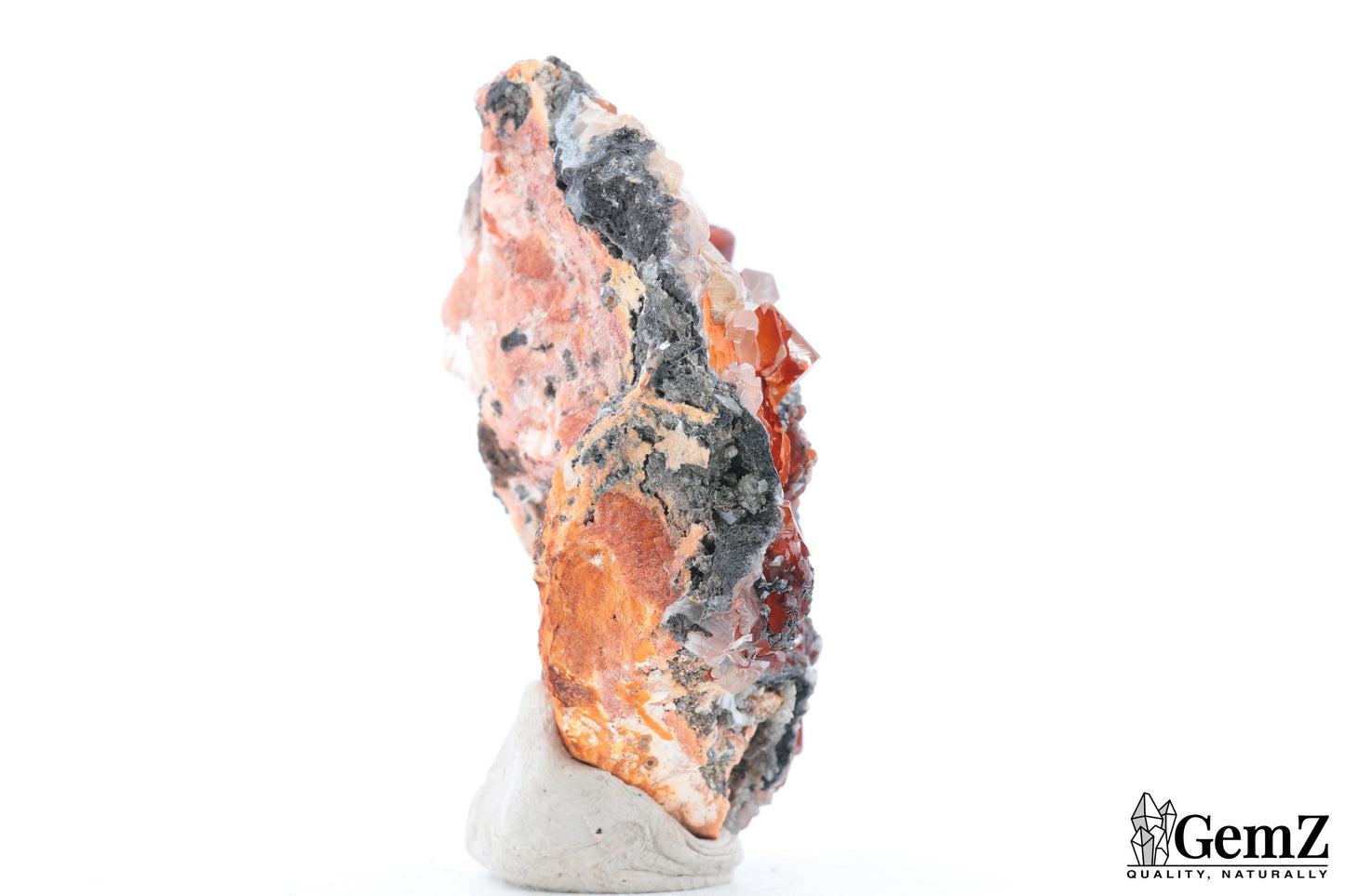 Cristal de roche & Quartz hématoïde, 134g, Maroc