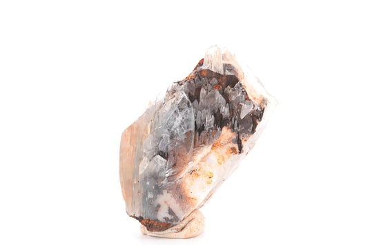 Baryte bleue sur Goéthite – Mine de Sidi Lhcen, Nador, Maroc, 91 g