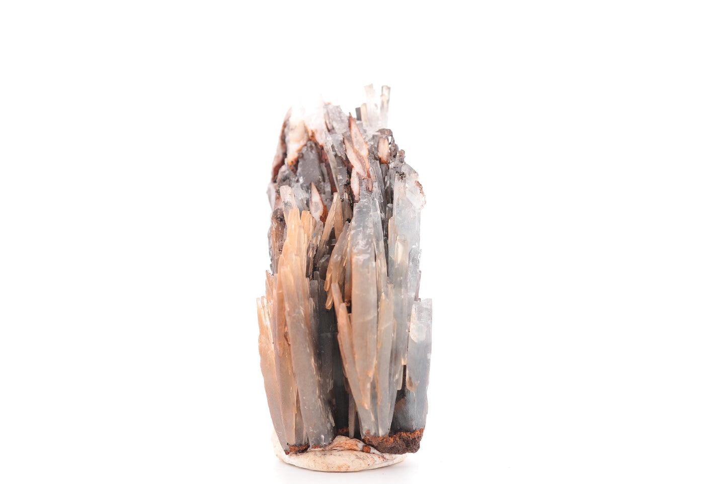 Baryte bleue sur Goéthite – Mine de Sidi Lhcen, Nador, Maroc, 91 g