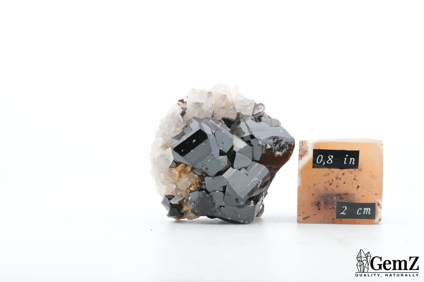 Rare ! Cassitérite brillante sur quartz – 51g !