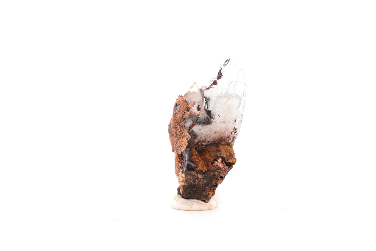 Baryte bleue sur goethite – Sidi Lhcen, Nador, Maroc – 14,7 g