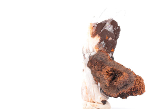 Baryte bleue sur Goéthite – Mine de Sidi Lhcen, Nador, Maroc, 59 g