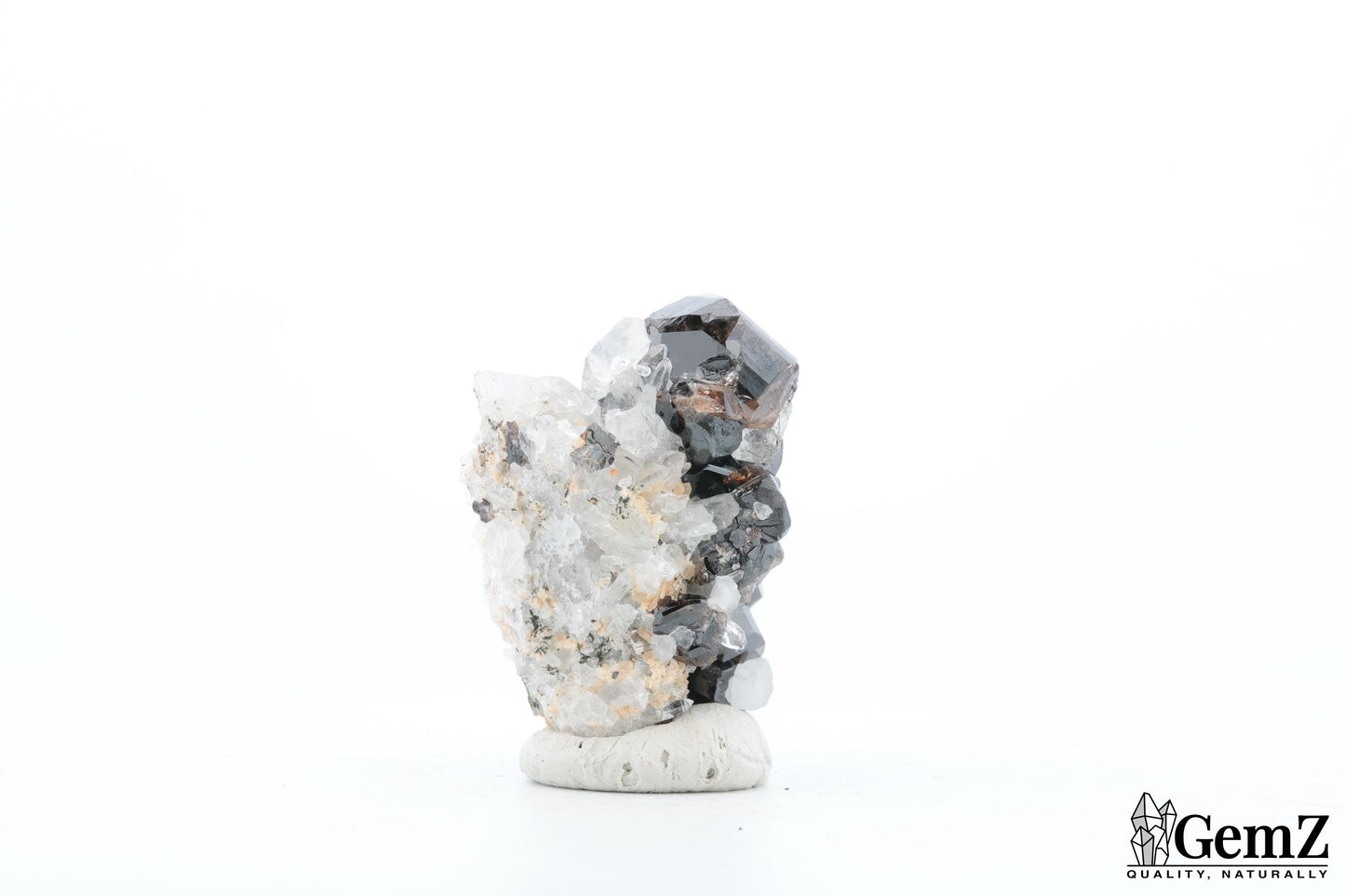 Rare Cassitérite cristallisée sur quartz – 30g