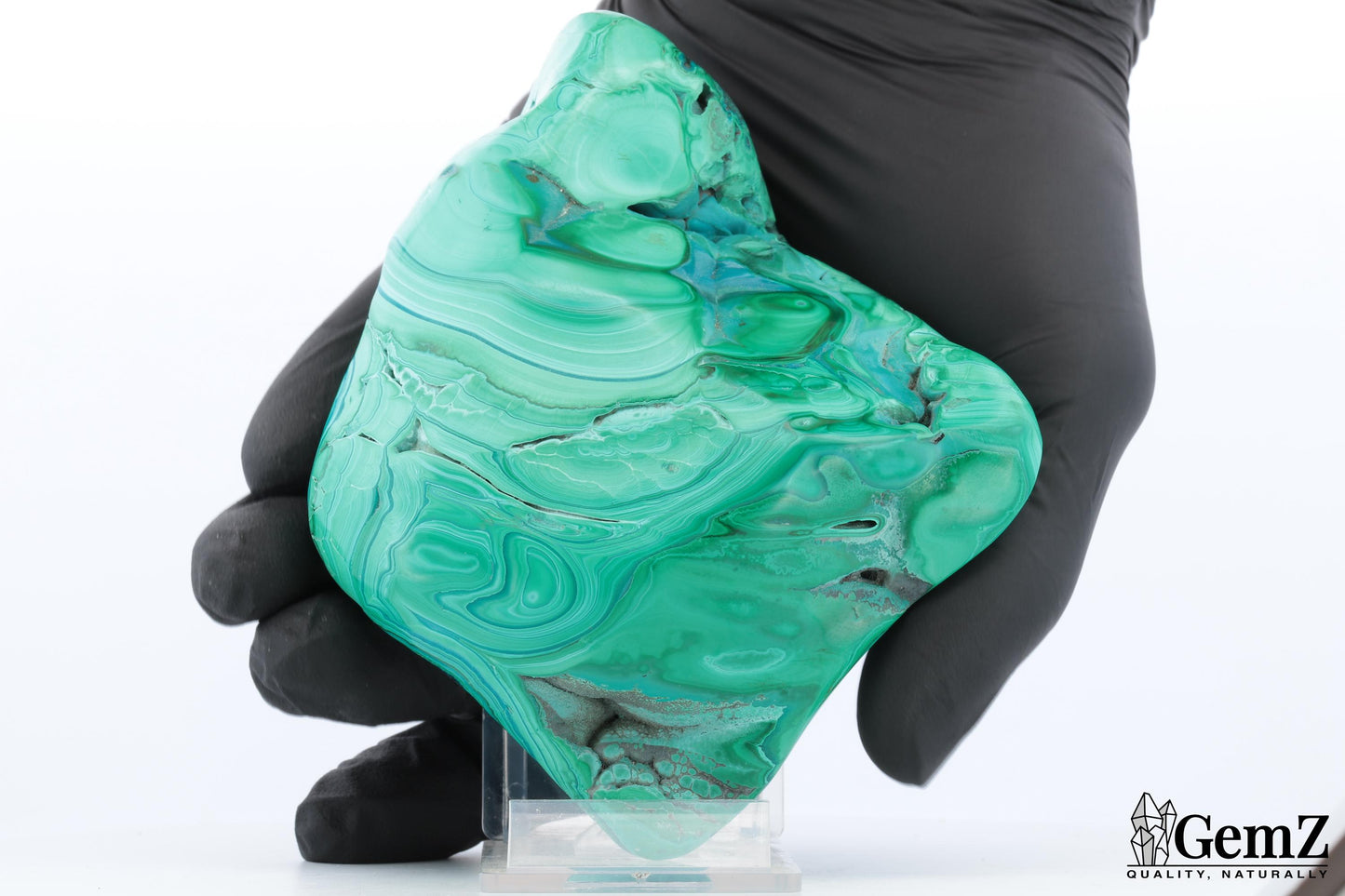 Chrysocolle-Malachite 425g, Chef-d’œuvre Naturel Exceptionnel