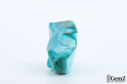 Chrysocolle-Malachite Polie, 109g, Motifs Hypnotiques et Teintes Vives