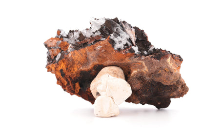 Baryte bleue sur Goéthite – Mine de Sidi Lhcen, Nador, Maroc, 121 g