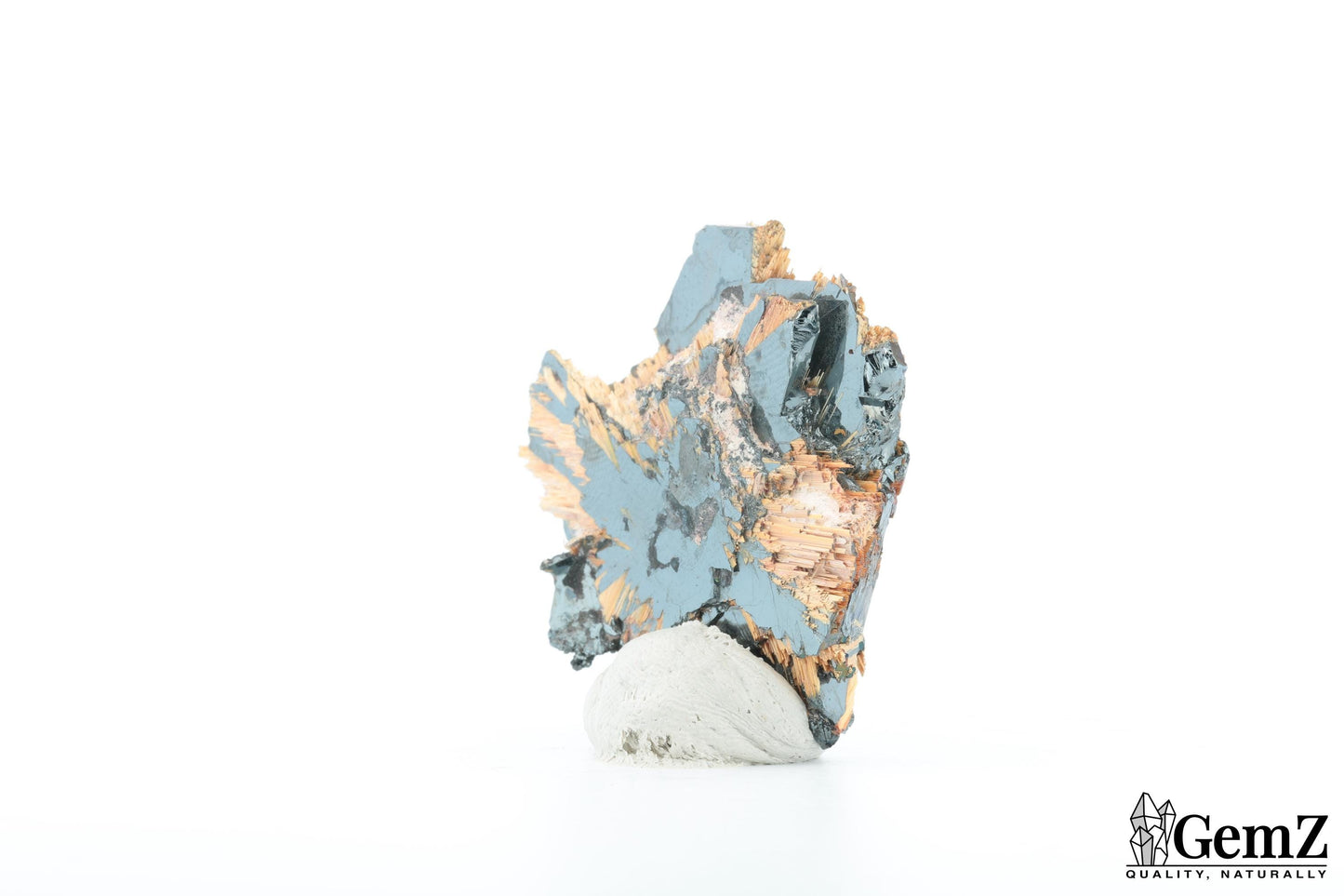 Rutile doré sur Hématite scintillante - Pièce unique de Novo Horizonte, Brésil