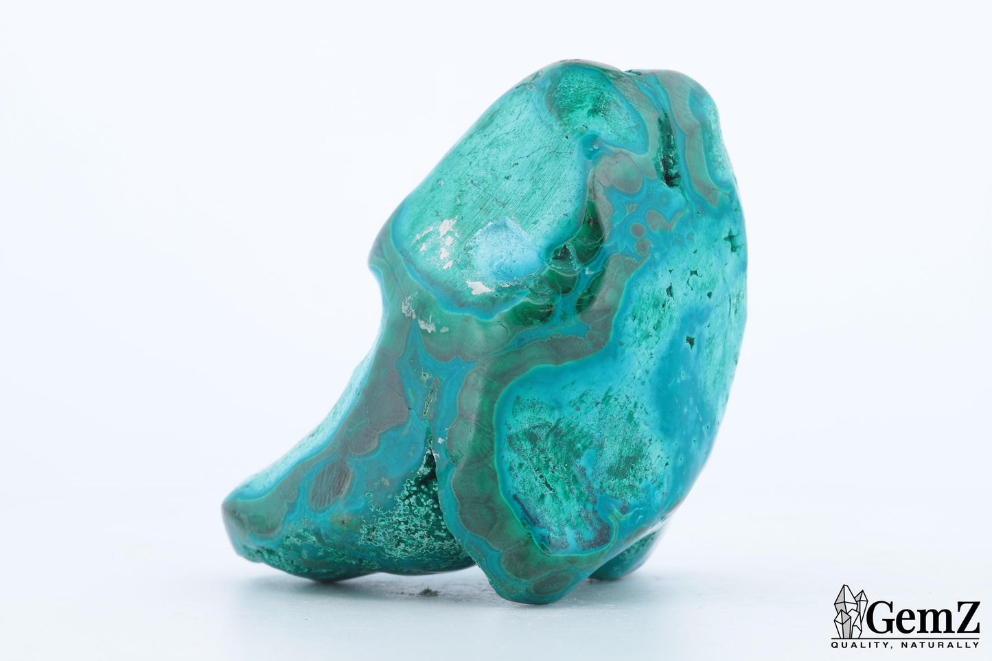 Chrysocolle-Malachite Unique, 86g, Cavité Naturelle et Couleurs Vibrantes