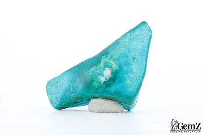 Chrysocolle-malachite polie, reflets bleu azur – Congo RDC – 42 g