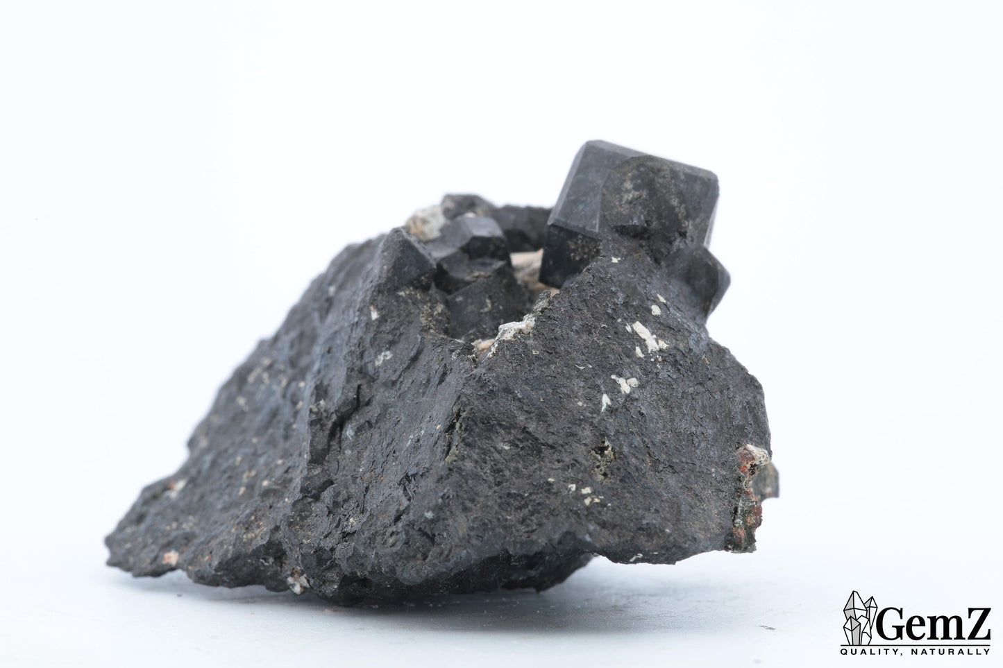 Mélanite et orthose sur gangue, 64g, Maroc